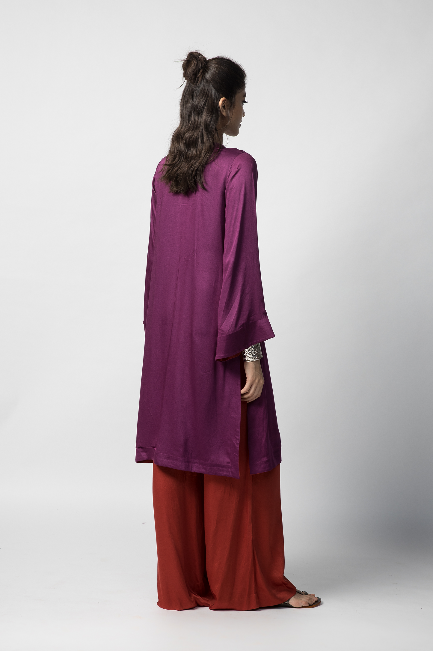 Amethyst V Neck Kurta Set with Dupatta